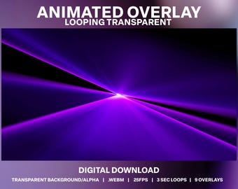 Animated Purple Laser Lights Loop: Twitch DJ Stream Strobe Lighting (Digital Download)