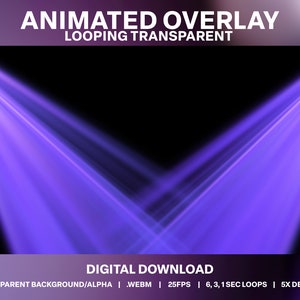 Animated Purple Stage Spotlights Loop: Twitch DJ Stream Overlay (Digital Download)