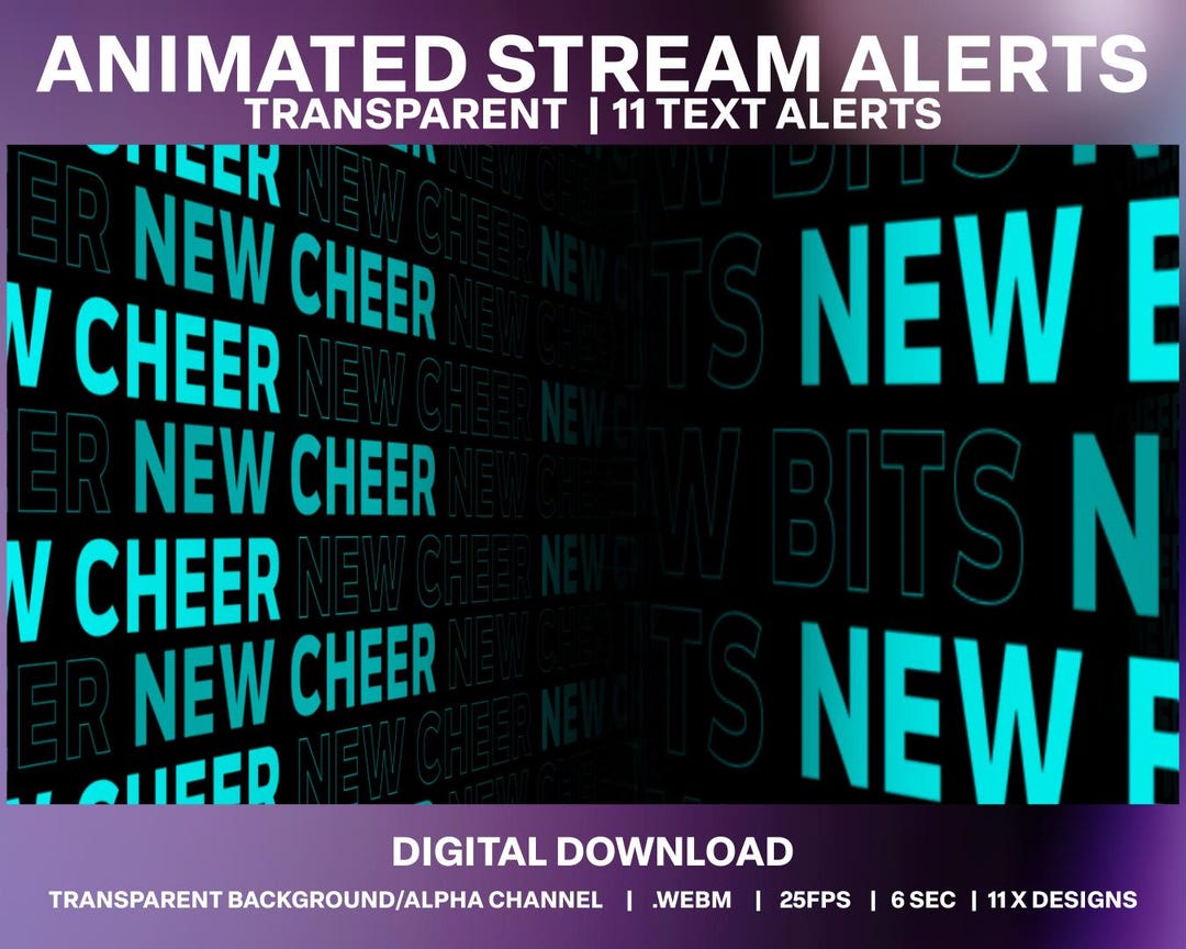 Text Streaming Animated Text Tunnel Stream Alerts: Twitch Overlay (digital Download ...