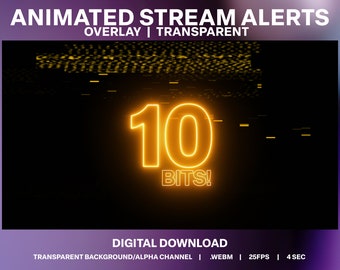 Neon Glitch Bomb Bits Animated Twitch Alert: Cyber Punk Stream Cheer Overlay (Digital Download)