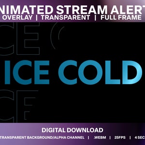 Blue Animated Text Stream Alerts: Gaming Video Decoration (Digital Download)
