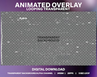 VHS Noise Animated Overlay: Retro Glitch Effect (Digital Download)