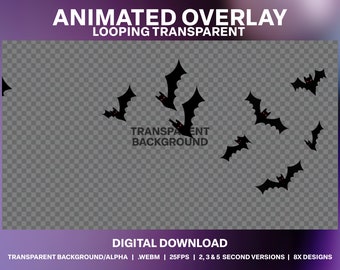 8 Bat Swarm Animated Stream Overlays | Creepy Halloween Live Streaming Decoration | Spooky Bats Overlay | Flying Bats Horror Twitch Alert