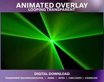 Animated Green Laser Lights Loop: Twitch DJ Stream Strobe Lighting (Digital Download)