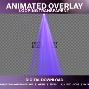 Animierte Lila Bühnenstrahler Loop: Twitch DJ Stream Overlay (Digitaler Download) Bild 4