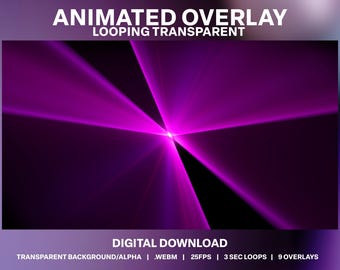 Animated PINK Laser Lights Loop: Twitch DJ Stream Strobe Overlays (Digital Download)