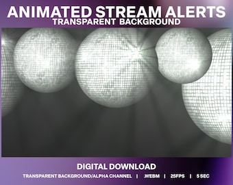 Animated Disco Ball Stream Alerts: Twitch DJ Overlay (webM Digital Download)