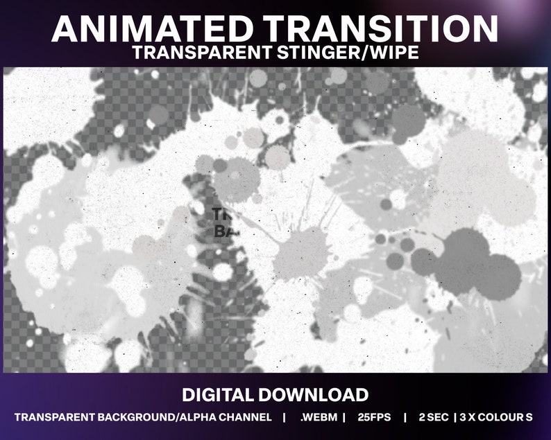 Animated Splatter Twitch Stream Transition: Grunge Horror Wipe (digital ...