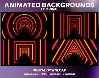 Neon Tunnel Animated Background Loops: DJ Streamer Visuals (Digital Download)