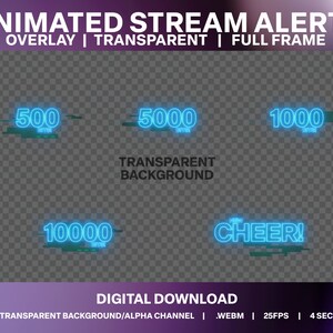 Blue Neon Glitch Bomb Bits Animated Twitch Alert (digital Download) - Etsy