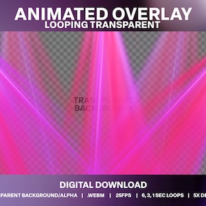 Animowane reflektory sceniczne Loop 5 Pack | Twitch DJ Stream Party Lighting | Przezroczysty parkiet taneczny Stream | VJ Live Stream Disco Decoration