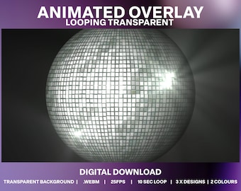 Animated Disco Ball Overlay: Twitch DJ Stream Lights (Digital Download)