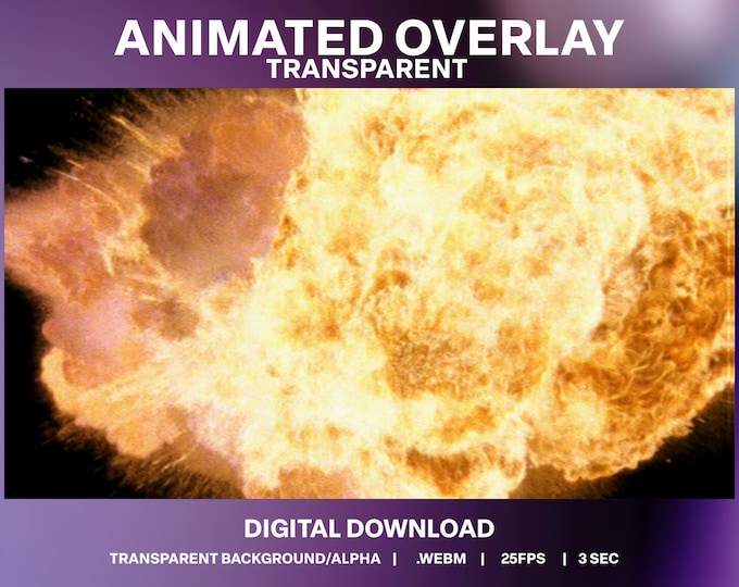 Fire Ball Explosion Stream Overlay: Horror Flame Alert (digital .webm ...