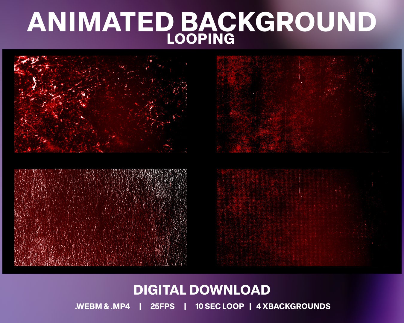 Animated Creepy Grunge Backgrounds: 4pack Horror Stream Backdrops ...