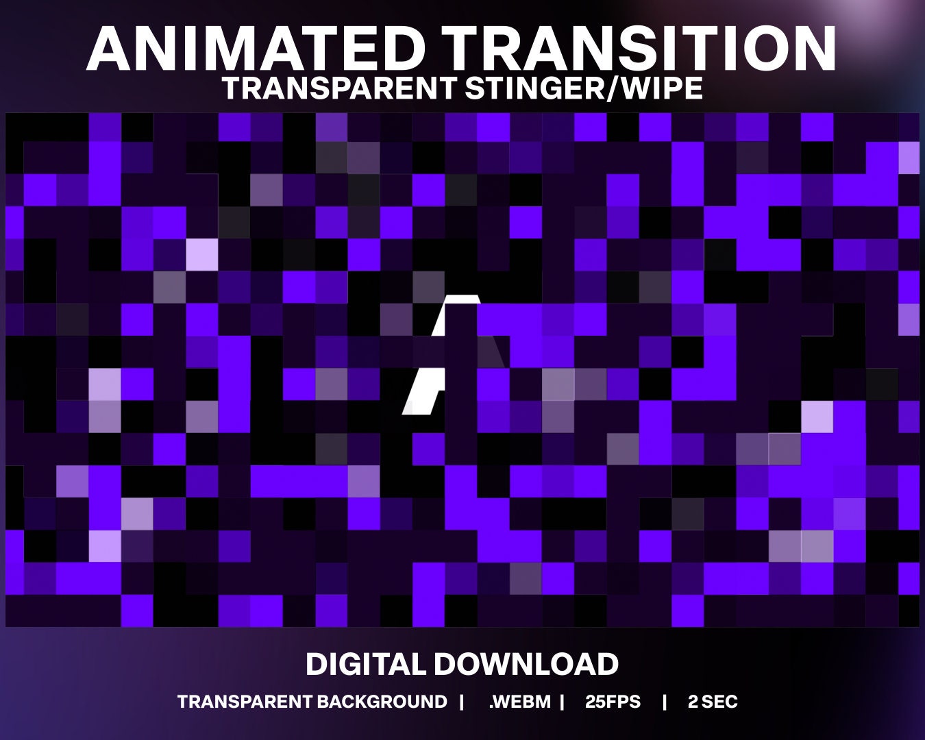 8-bit Pixel Purple Stream Transition: Animated Twitch Overlay (digital ...