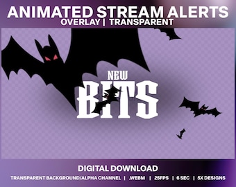 Animated Bat Swarm Stream Alerts: Halloween Twitch Overlay (Digital Download)