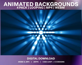 Animated Blue Disco Lights Loop: Twitch DJ Stream Strobe Lighting (Digital Download, 4-Pack)