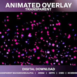 Animated Confetti Overlay: Twitch Stream Decoration (Digital Download)