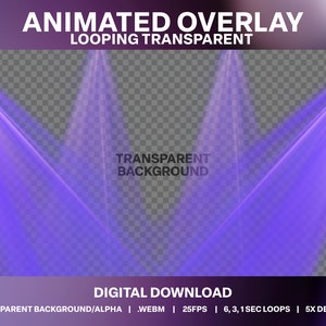 Animowane reflektory sceniczne Loop 5 Pack | Twitch DJ Stream Party Lighting | Przezroczysty parkiet taneczny Stream | VJ Live Stream Disco Decoration