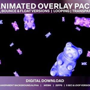 Gummy Bear Rain Animated Stream Overlay | Bouncing Candy Video | Funny Looping Transparent - Twitch Facebook Kick YouTube Tiktok Streamer