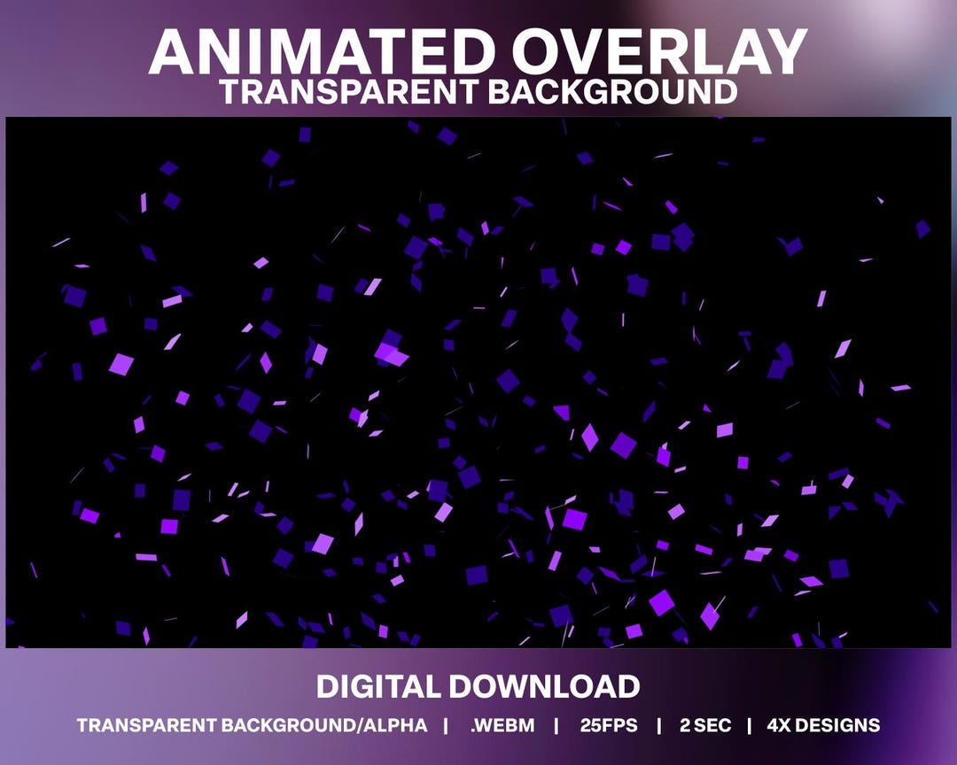 Animated Confetti Stream Overlay: Party Celebration (digital Download ...