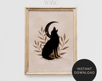 Wolf Art, Wolf Print, Wolf Gifts, Wolf Moon, Lone Wolf, Wolf Poster, Wolf Art Print, Wolf Decor, Wolf Lover Gift, Wolf Printable