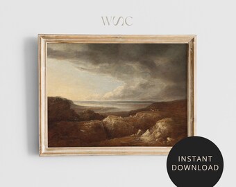 Vintage Landscape Print, Vintage Still Life, Instant Download