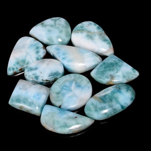 Cabochão de larimar natural pedra preciosa solta 171 quilates 16X15 29 x 13 mm tamanho pectolita larimar pedra preciosa 10 peças lote para fazer joias (como imagem