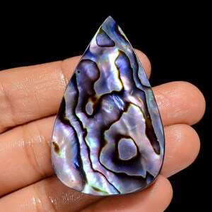 Natural Abalone Shell Cabochon Pear Shape Abalone Shell Crystal 50X31X10 mm 115 Carat Abalone Shell Gemstone