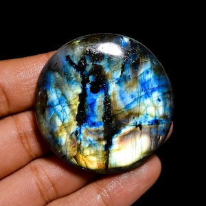 Natürlicher Labradorit-Edelstein Auffälliger Labradorit-Cabochon, loser Edelstein Blue Fire Labradorit-Stein-Labradorit (Labradorit wie abgebildet