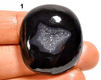 Natural Black Onyx Diamond Druzy Cabochon Black Onyx Druzy Gemstone With Fire Play Onyx Shimmer Druzy Gemstone For Making Jewelry AsPicture