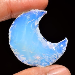 Geweldige opaliet maankristal helende steen, maansikkel vorm rozenkwarts, opaal voor het maken van sieraden, zwarte obsidiaan, cadeau voor haar.