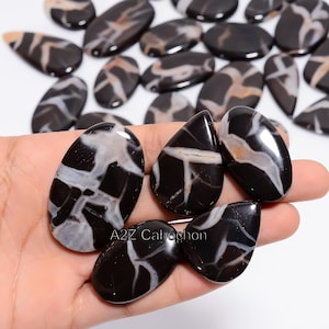 Cabochão de fóssil de lama natural Crake Lote de cristal fóssil de lama Crake Lote de atacado Mistura de formas e tamanhos Pedra de lama Crake Tamanho do lote 15-40 mm