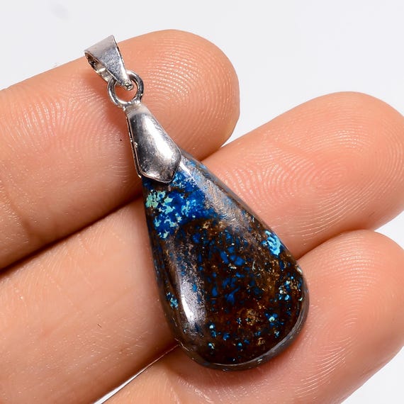 Drop Azurite Crystal Necklace Azurite Simple Necklace