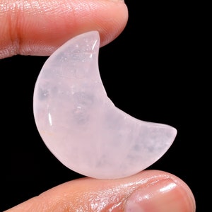 Natürliche Rosenquarz Halbmondform Cabochon Edelstein 30 Ct 29X21X8mm GS2496