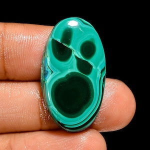 Natural Malachite Cabochon, Loose Gemstone Green Malachite Crystal Smooth Green Beautiful Malachite Gemstone Flat Back ( Stone As Picture