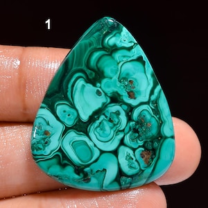 Natural Malachite Cabochon, Loose Gemstone Green Malachite Crystal Smooth Green Beautiful Malachite Gemstone Flat Back ( Stone As Picture