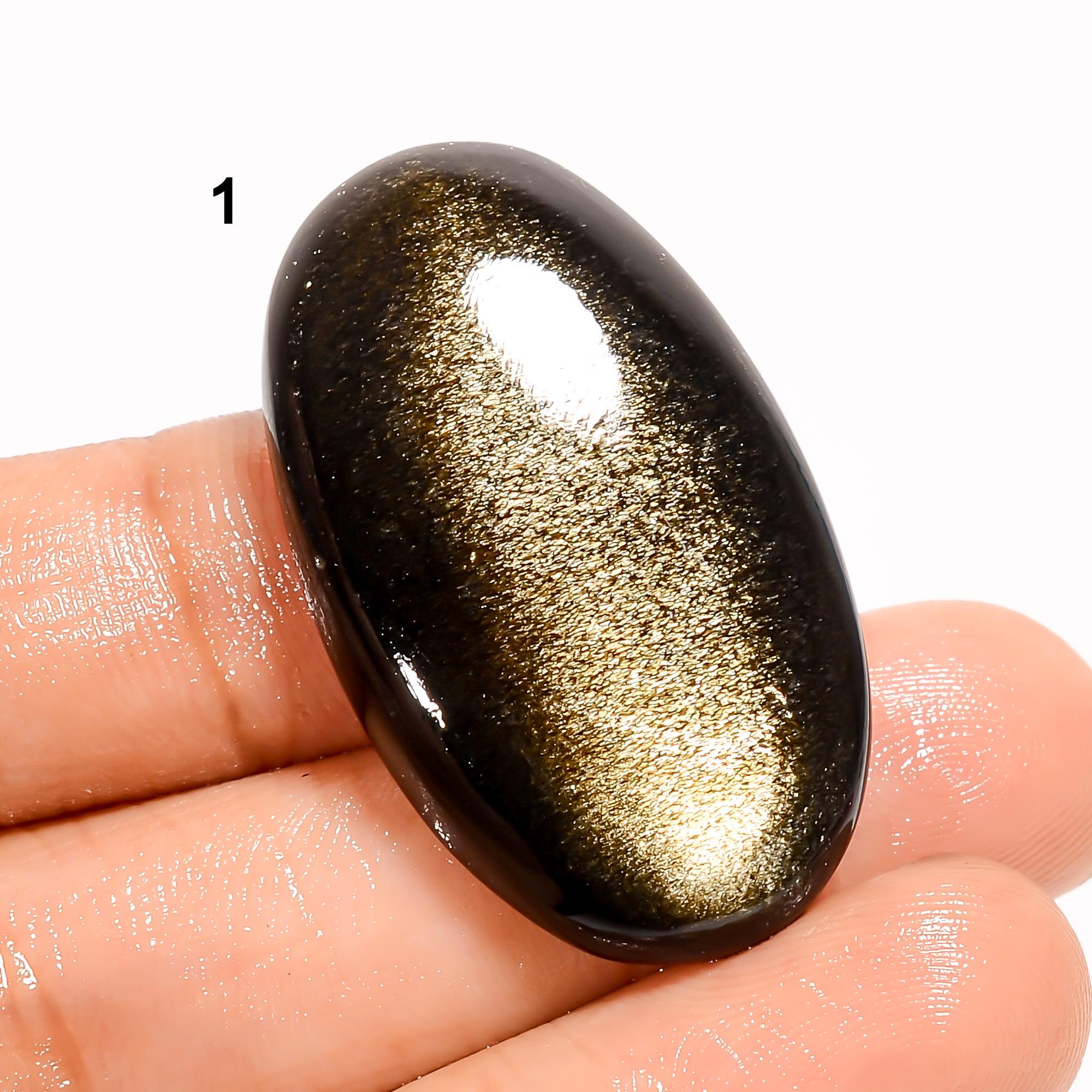 Golden Sheen Obsidian Loose Golden Obsidian Gemstone, Wire