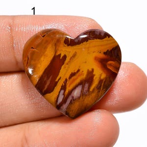 Pietra di cristallo di diaspro Noreena naturale a forma di cuore, pietra di diaspro Noreena lucidata su entrambi i lati, opzioni multiple tra cui scegliere