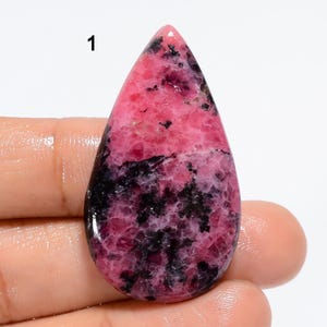 Cabochon di rodonite naturale sciolto rosa nero cristallo goccia forma ovale pietra preziosa di rodonite pietra rosa rodonite lucidata su entrambi i lati