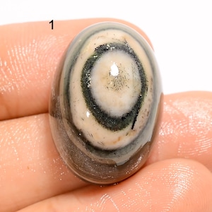 Grünes Auge Opal Cabochon Auge Opal Kristall glatt poliert Auge Opal Stein flachen Rücken Auge Kristall
