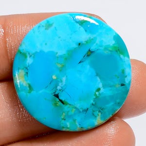 Natuurlijke Kingman turkoois cabochon hemelcirkel turkoois edelsteen 26 x 26 x 4 mm grootte glad aan beide zijden gepolijst kristal