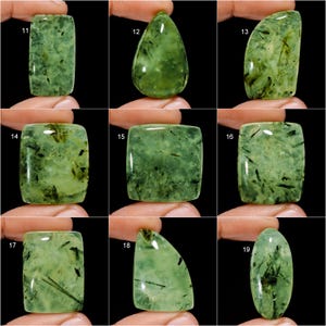 Cabujón de prehnita, gema de prehnita pulida por ambos lados, gema de prehnita verde, cabujón de prehnita natural, regalo de piedra de prehnita para ella (piedra como en la imagen) imagen 3