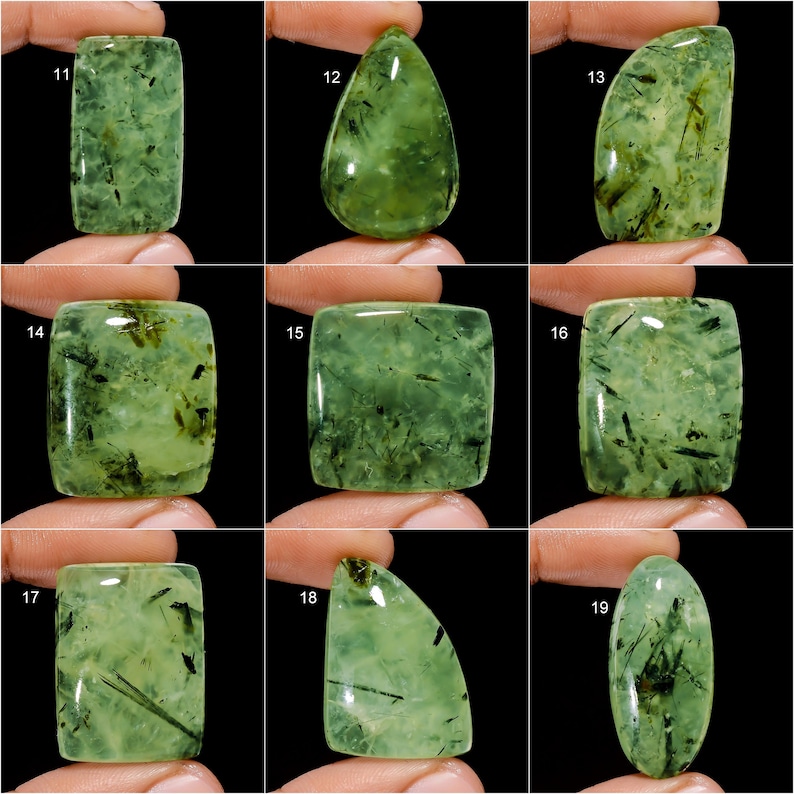 Cabujón de prehnita, gema de prehnita pulida por ambos lados, gema de prehnita verde, cabujón de prehnita natural, regalo de piedra de prehnita para ella (piedra como en la imagen) imagen 3