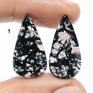 Par de ágata musgo natural cabochão par de pedras preciosas soltas par de pedras de ágata musgo par de pedras preciosas de ágata musgo para fazer brincos (pares como na imagem)