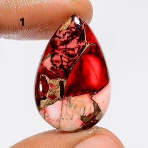Roter Türkis Cabochon Red Buffalo Dahlia Kupfer Türkis Kristall Beidseitig Polierter Türkis Stein