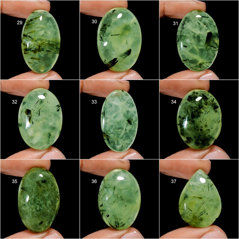 Cabujón de prehnita, gema de prehnita pulida por ambos lados, gema de prehnita verde, cabujón de prehnita natural, regalo de piedra de prehnita para ella (piedra como en la imagen) imagen 5