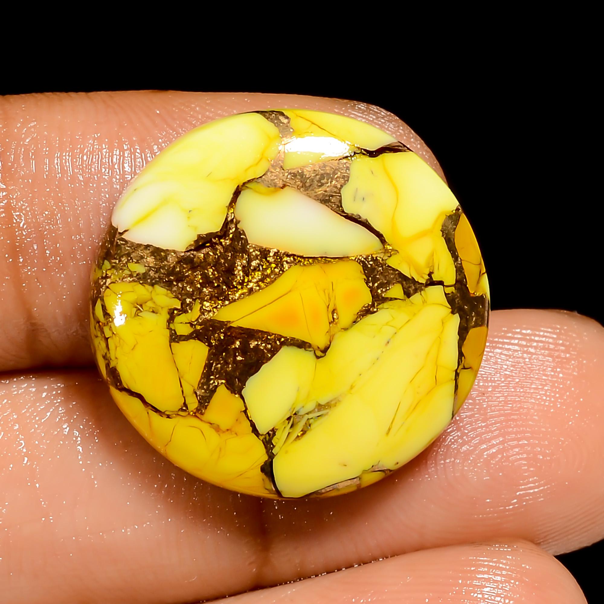 Honey Dahlia Turquoise Stone Yellow Copper Turquoise Stone 21X21X5