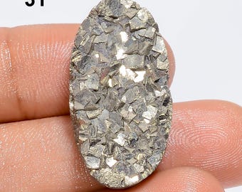 Natural Pyrite Druzy Cabochon Loose Gemstone, Pyrite Druzy Healing Gemstone Pyrite Druzy Stone Pyrite Druzy Gemstone For Making Jewelry
