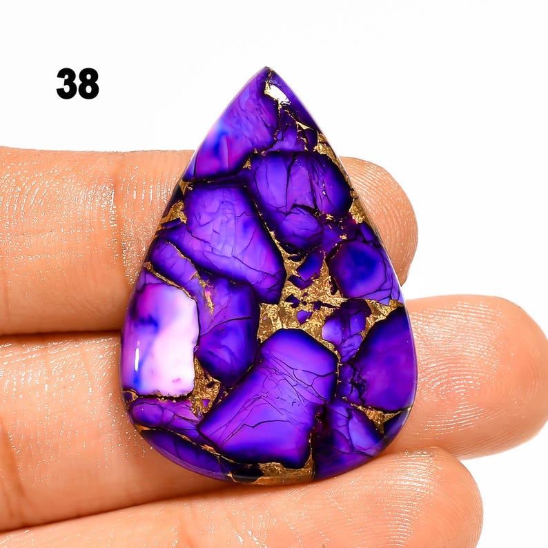 Purple Copper Turquoise Cabochon Purple Turquoise Crystal Both Side ...